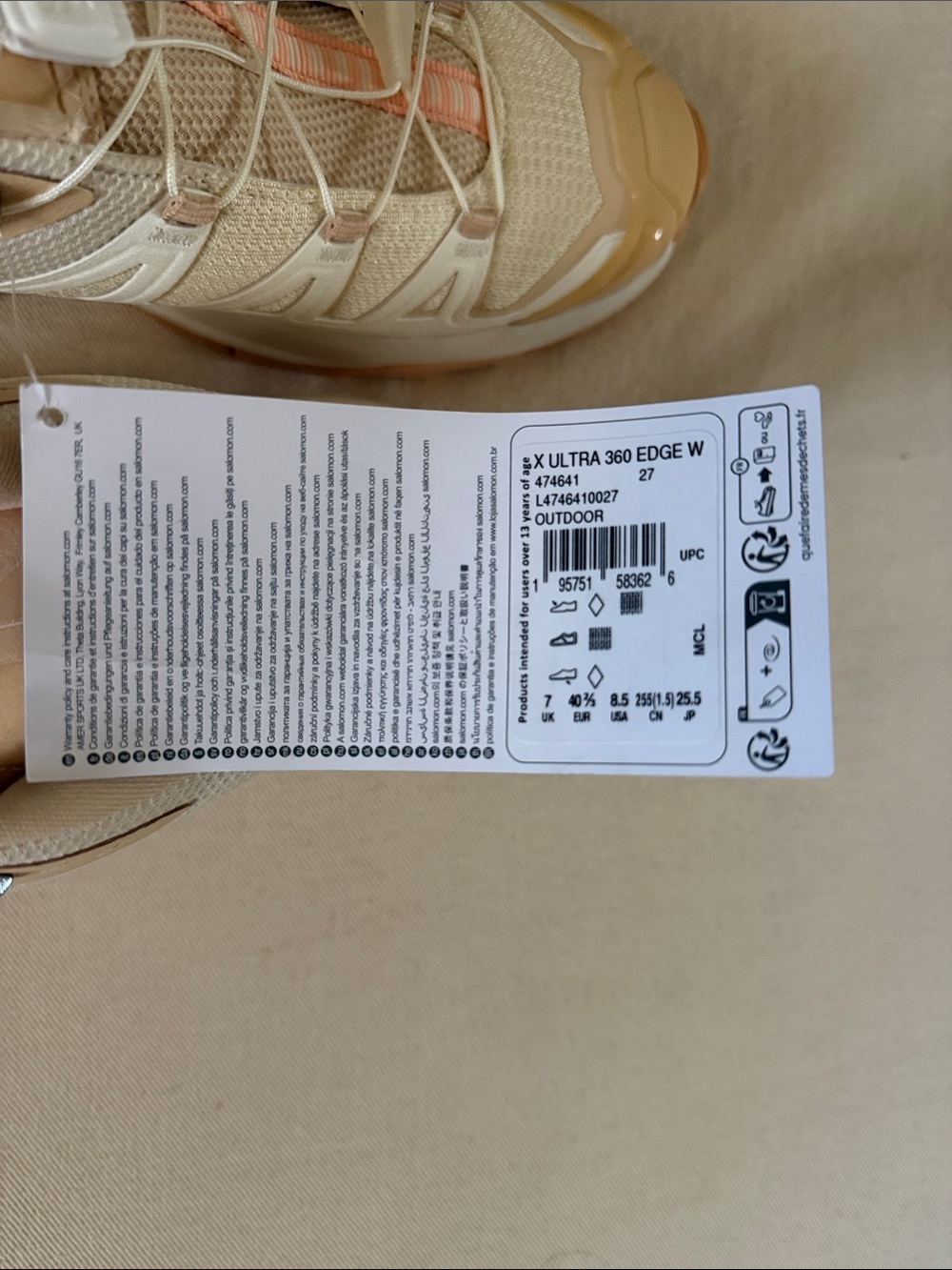 Salomon Women's peach/Tan Trail Sneakers - Lightweight Comfort - Picture 6 of 6